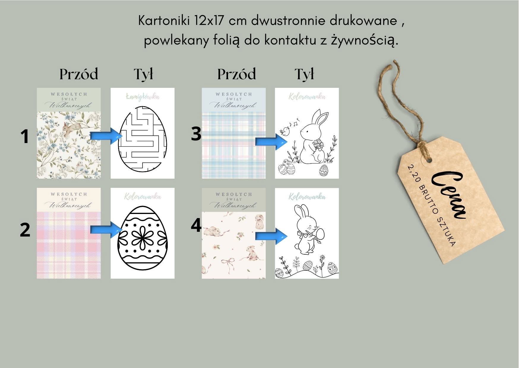 Kartonik Wielkanocny z kolorowanką 12x17cm